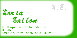 maria ballon business card